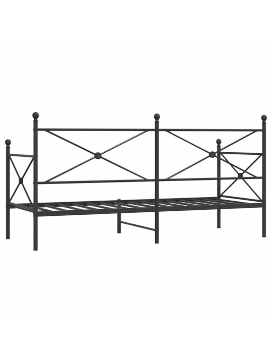 Válenda bez matrace černá 75x190 cm ocel