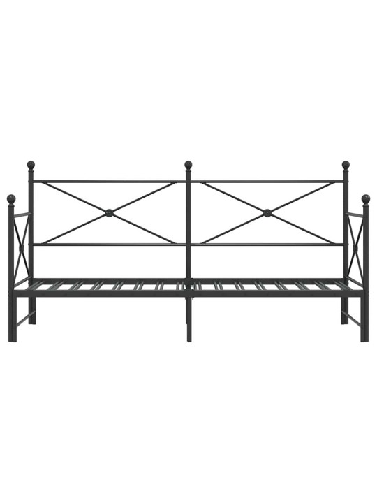 Válenda se přistýlkou bez matrace černá 75 x 190 cm ocel
