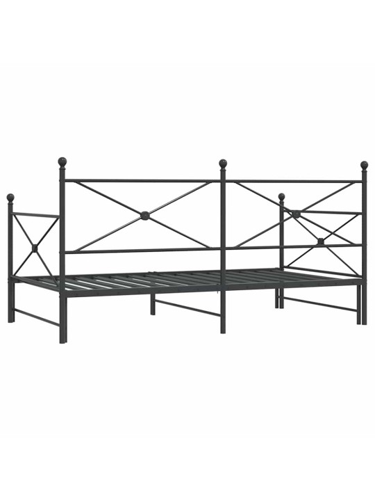 Válenda se přistýlkou bez matrace černá 100x190 cm ocel
