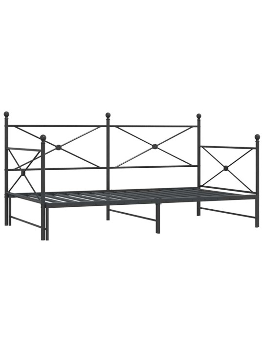 Válenda se přistýlkou bez matrace černá 100x200 cm ocel