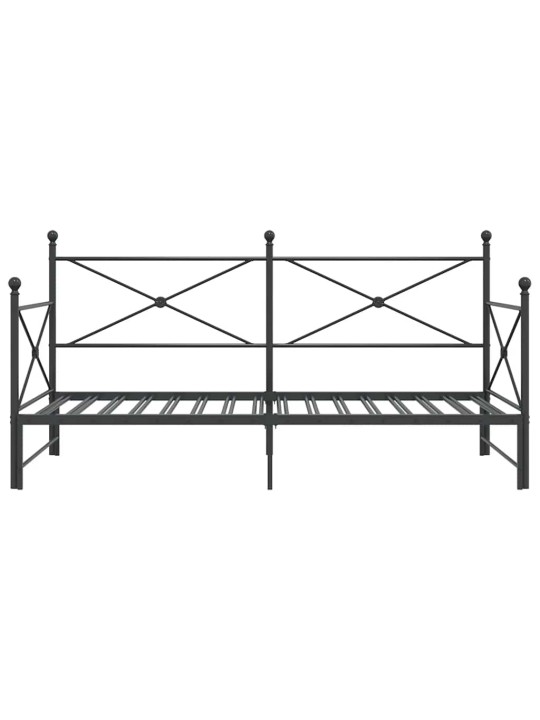 Válenda se přistýlkou bez matrace černá 100x200 cm ocel