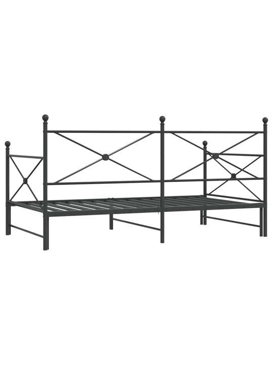Válenda se přistýlkou bez matrace černá 107x203 cm ocel