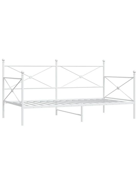 Válenda bez matrace bílá 100x200 cm ocel