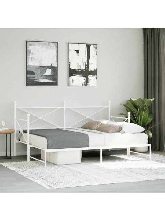 Válenda se přistýlkou bez matrace bílá 75 x 190 cm ocel