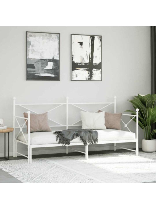 Válenda se přistýlkou bez matrace bílá 75 x 190 cm ocel
