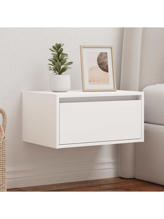 Nástěnný noční stolek s led osvětlením bílý