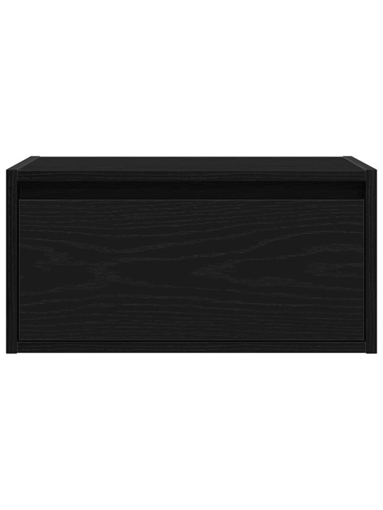 Nástěnný noční stolek s led osvětlením černý dub