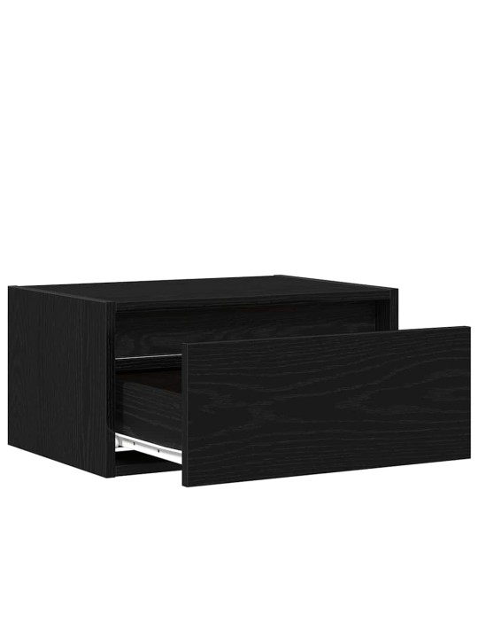 Nástěnné noční stolky s led osvětlením 2 ks černý dub