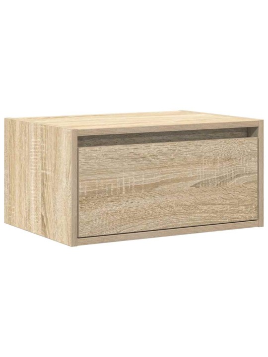 Nástěnný noční stolek s led osvětlením dub sonoma