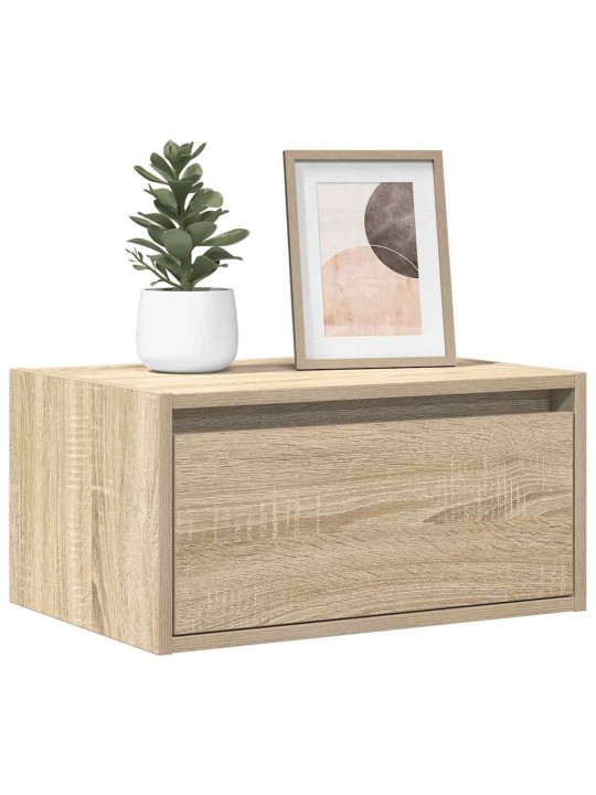 Nástěnné noční stolky s led osvětlením 2 ks dub sonoma