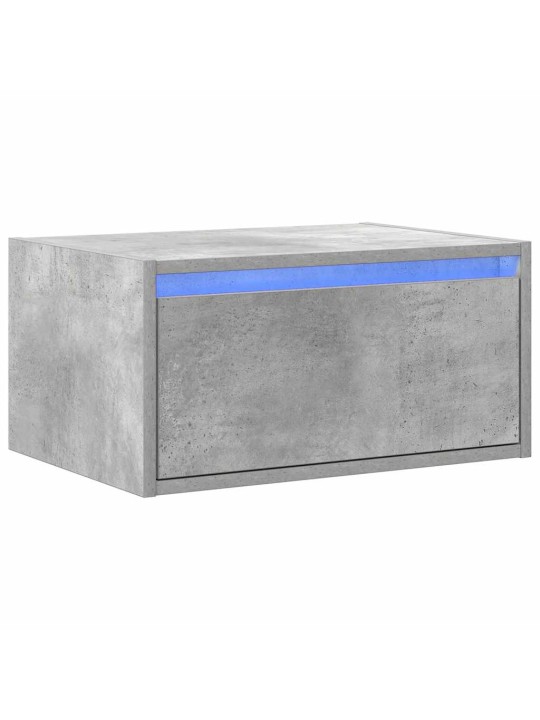 Nástěnný noční stolek s led osvětlením betonově šedý