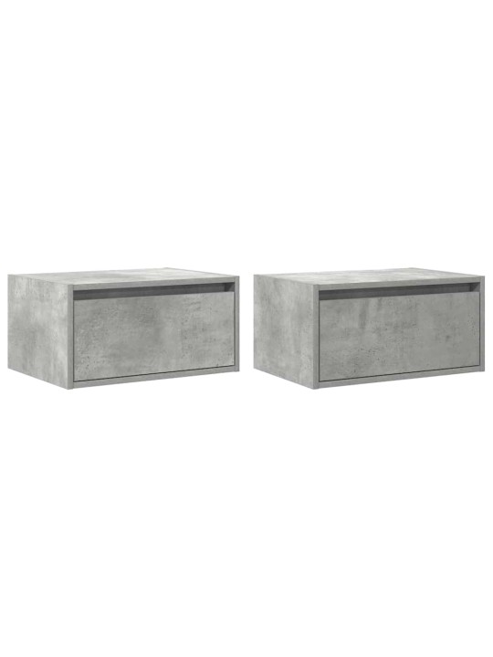 Nástěnné noční stolky s led osvětlením 2 ks betonově šedé