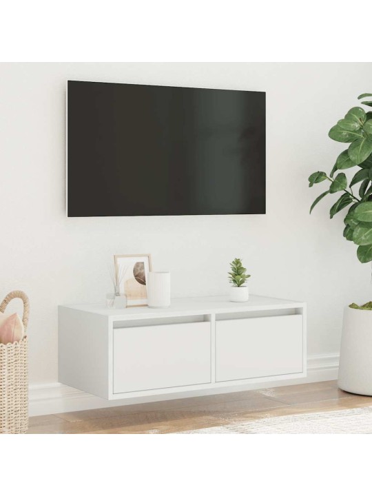 Tv skříňka s led osvětlením bílá 75x35,5x25 cm