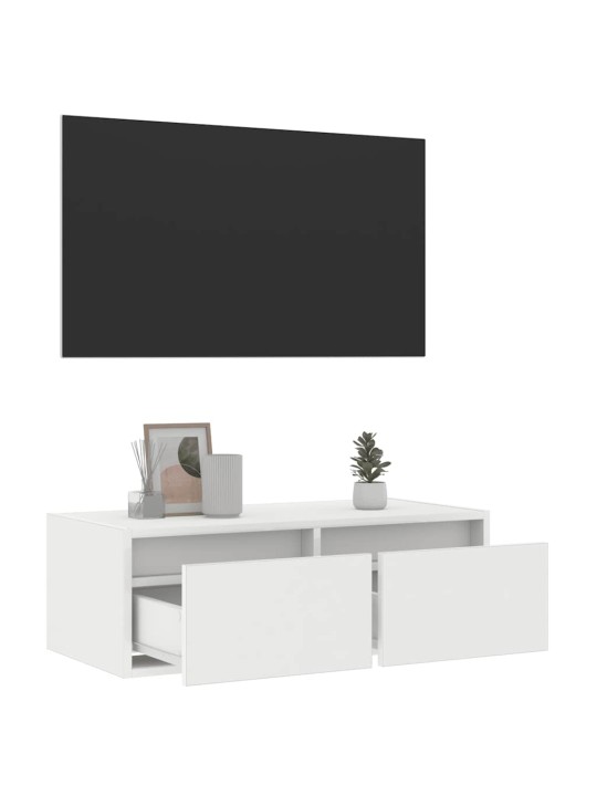Tv skříňka s led osvětlením bílá 75x35,5x25 cm
