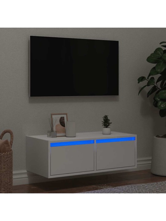 Tv skříňka s led osvětlením bílá 75x35,5x25 cm