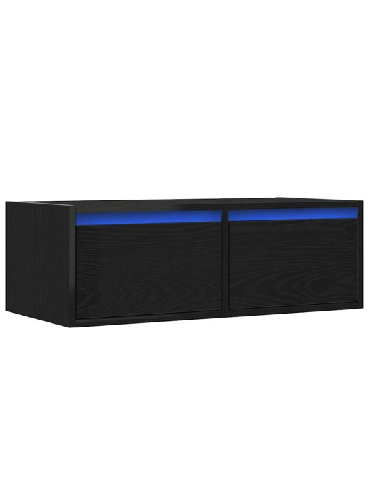 Tv skříňka s led osvětlením černý dub 75x35,5x25 cm