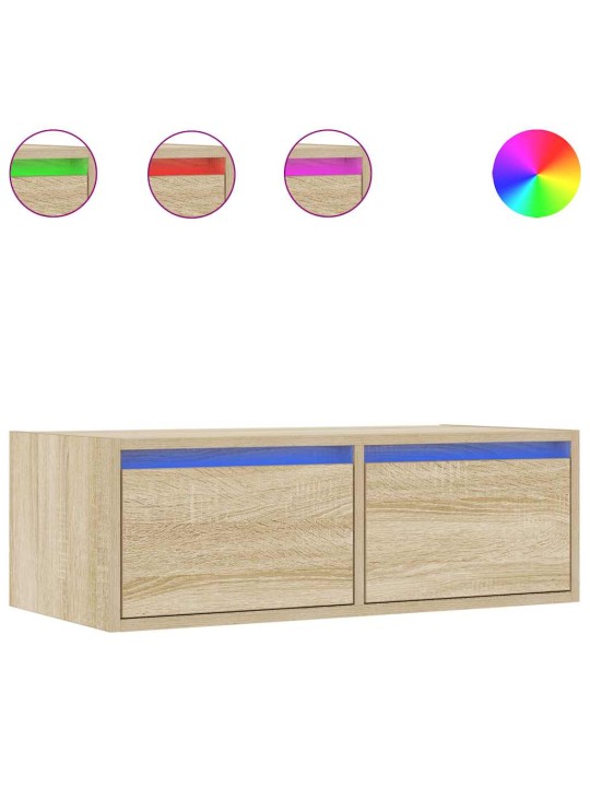 Tv skříňka s led osvětlením dub sonoma 75x35,5x25 cm