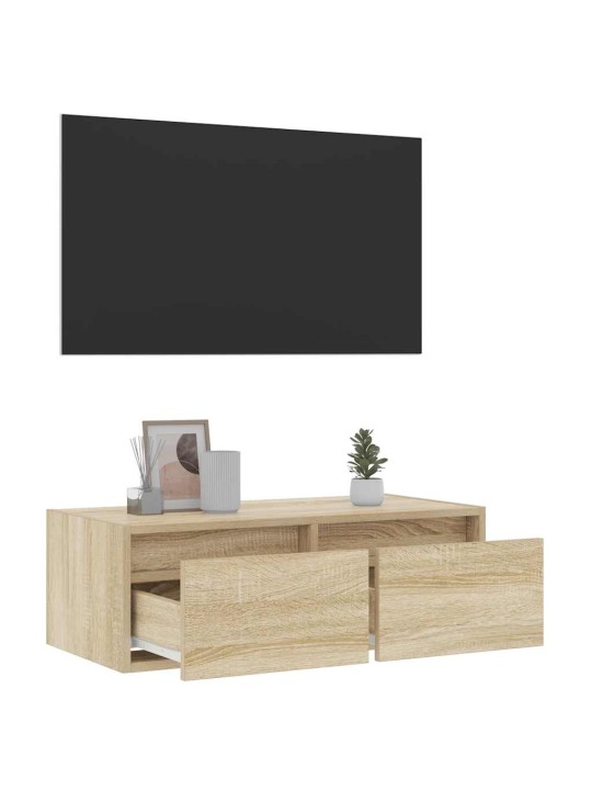 Tv skříňka s led osvětlením dub sonoma 75x35,5x25 cm