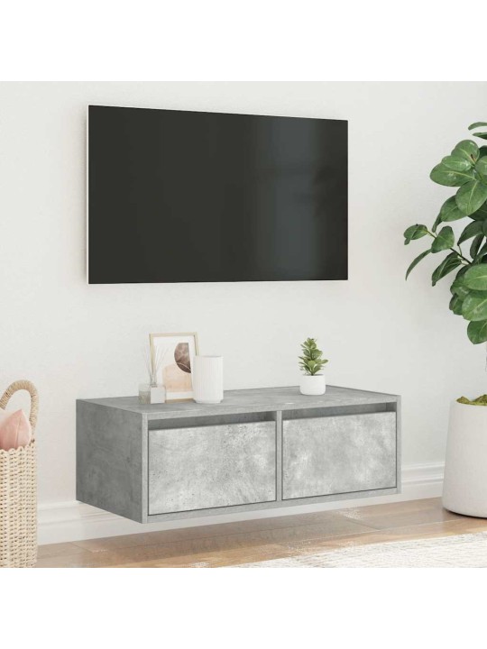 Tv skříňka s led osvětlením betonově šedá 75x35,5x25 cm
