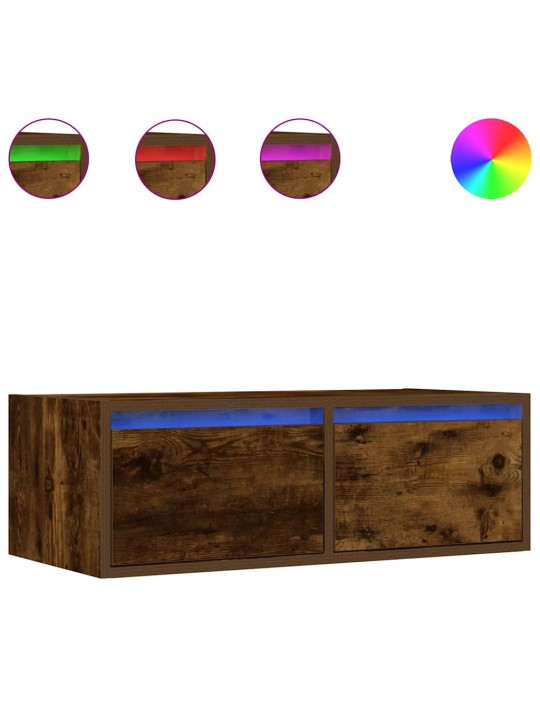 Tv skříňka s led osvětlením kouřový dub 75x35,5x25 cm