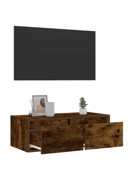 Tv skříňka s led osvětlením kouřový dub 75x35,5x25 cm