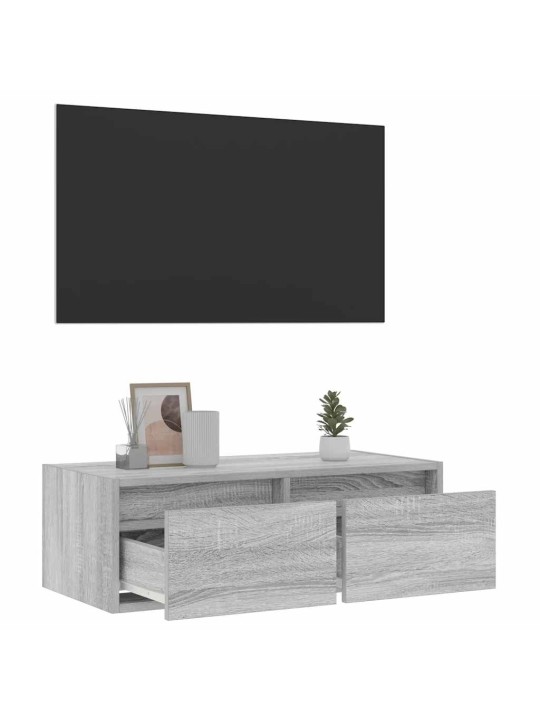 Tv skříňka s led osvětlením šedý sonoma 75x35,5x25 cm