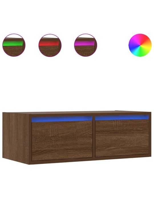 Tv skříňka s led osvětlením hnědý dub 75x35,5x25 cm