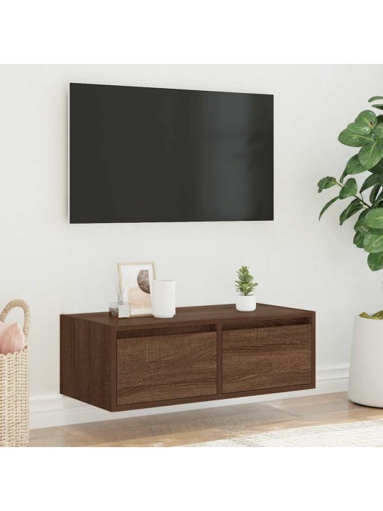 Tv skříňka s led osvětlením hnědý dub 75x35,5x25 cm
