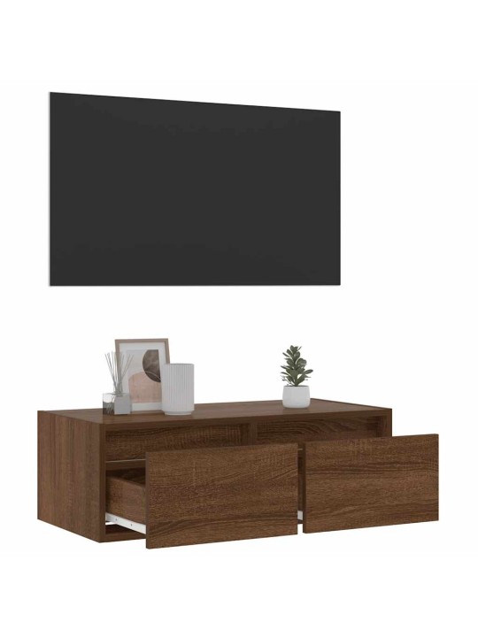 Tv skříňka s led osvětlením hnědý dub 75x35,5x25 cm