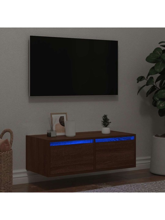 Tv skříňka s led osvětlením hnědý dub 75x35,5x25 cm