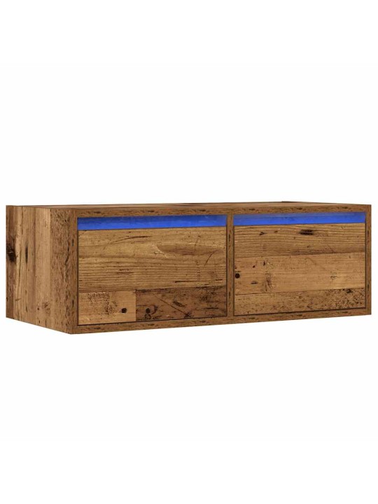Tv skříňka s led osvětlením starého dřeva 75x35,5x25 cm
