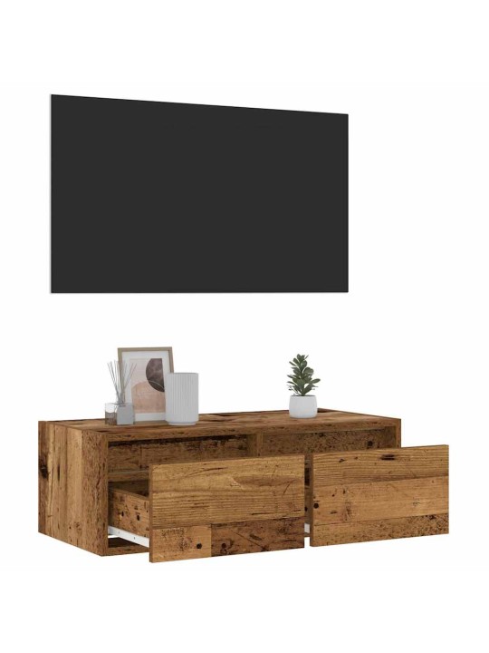 Tv skříňka s led osvětlením starého dřeva 75x35,5x25 cm