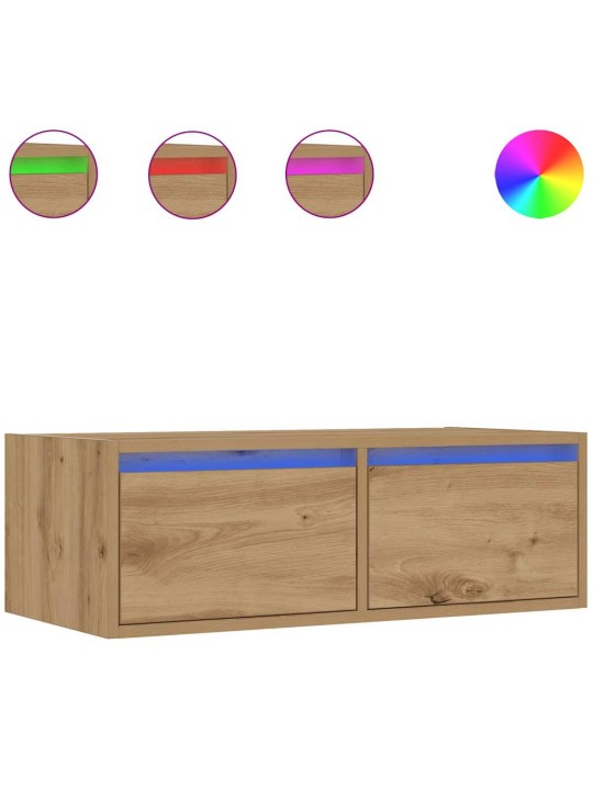 Tv skříňka s led osvětlením dub artisan 75x35,5x25 cm