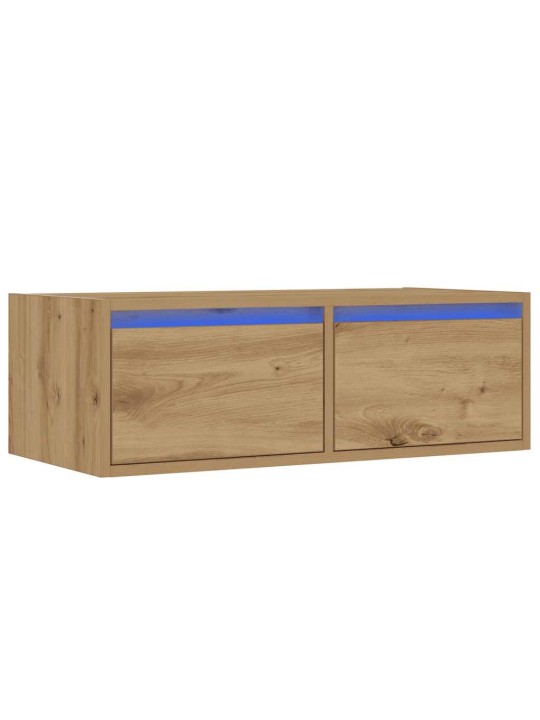 Tv skříňka s led osvětlením dub artisan 75x35,5x25 cm