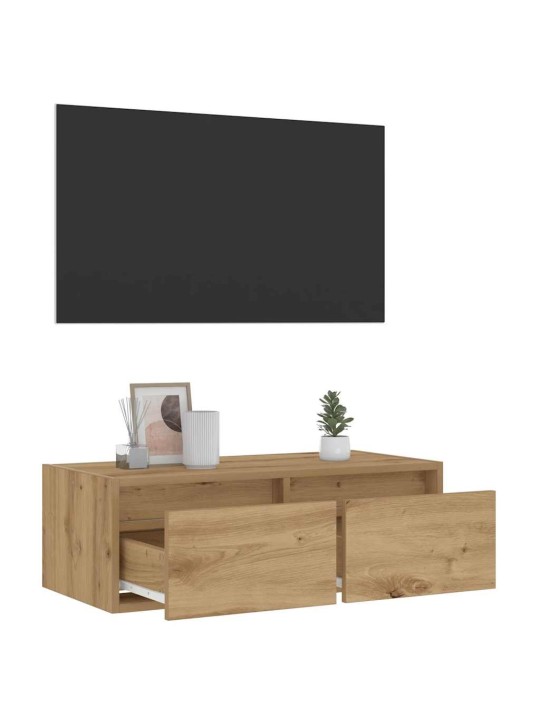 Tv skříňka s led osvětlením dub artisan 75x35,5x25 cm