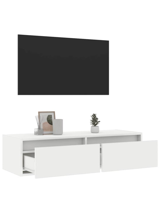 Tv skříňka s led osvětlením bílá 100x35,5x25 cm