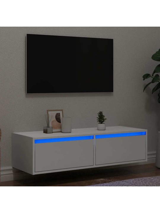 Tv skříňka s led osvětlením bílá 100x35,5x25 cm