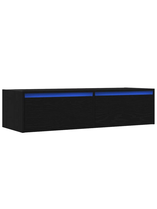 Tv skříňka s led osvětlením černý dub 100x35,5x25 cm