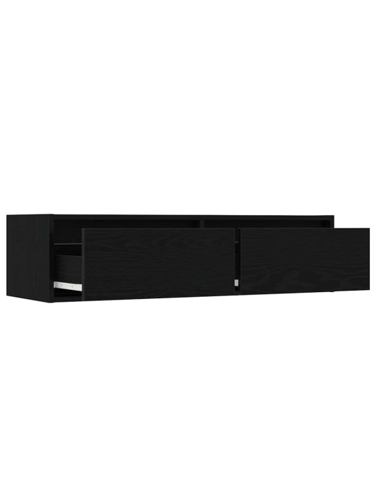 Tv skříňka s led osvětlením černý dub 100x35,5x25 cm