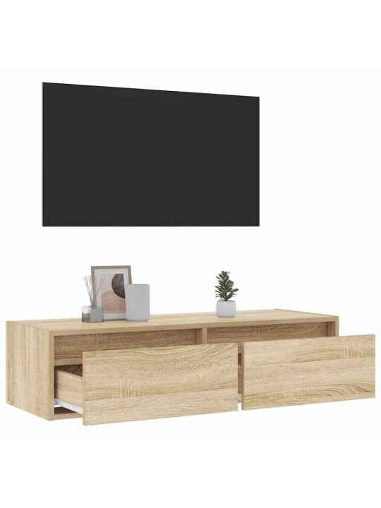 Tv skříňka s led osvětlením dub sonoma 100x35,5x25 cm