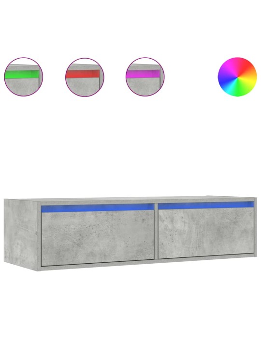 Tv skříňka s led osvětlením betonově šedá 100x35,5x25 cm