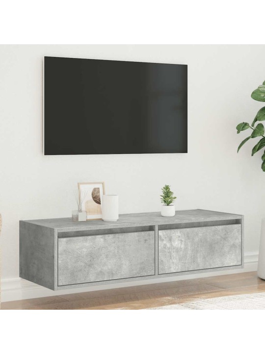 Tv skříňka s led osvětlením betonově šedá 100x35,5x25 cm