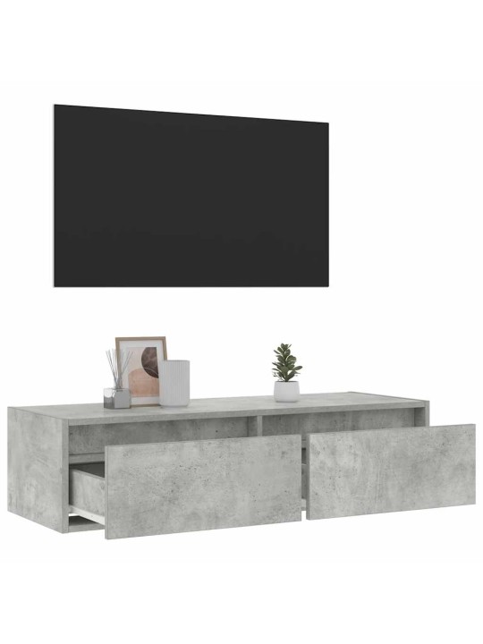 Tv skříňka s led osvětlením betonově šedá 100x35,5x25 cm