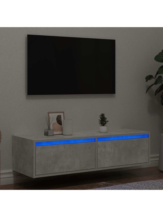 Tv skříňka s led osvětlením betonově šedá 100x35,5x25 cm