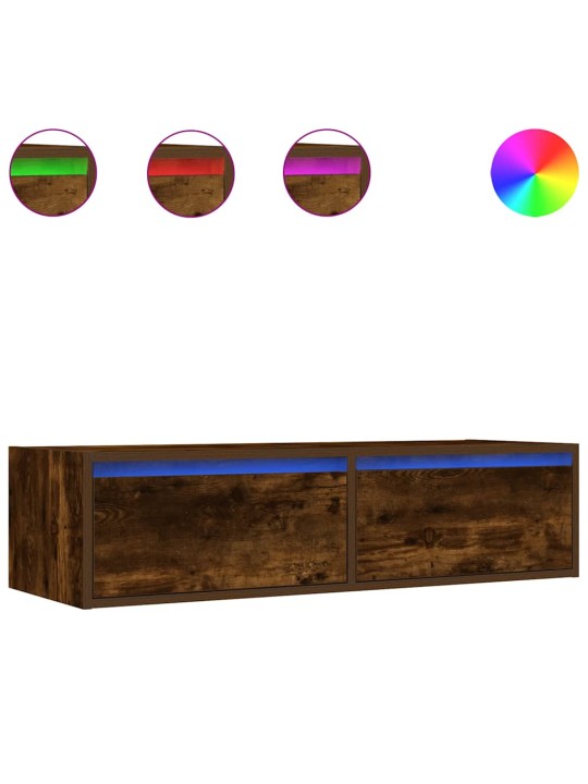 Tv skříňka s led osvětlením kouřový dub 100x35,5x25 cm