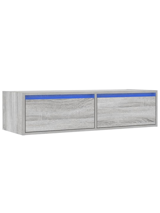 Tv skříňka s led osvětlením šedý sonoma 100x35,5x25 cm