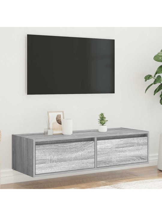 Tv skříňka s led osvětlením šedý sonoma 100x35,5x25 cm