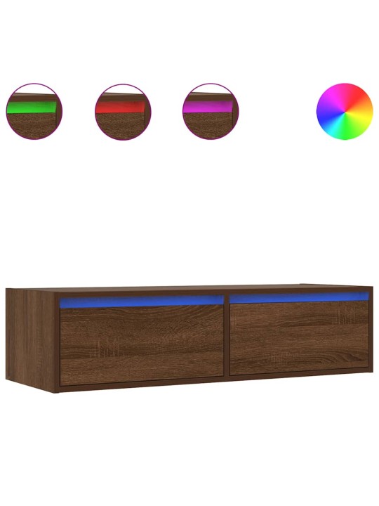 Tv skříňka s led osvětlením hnědý dub 100x35,5x25 cm