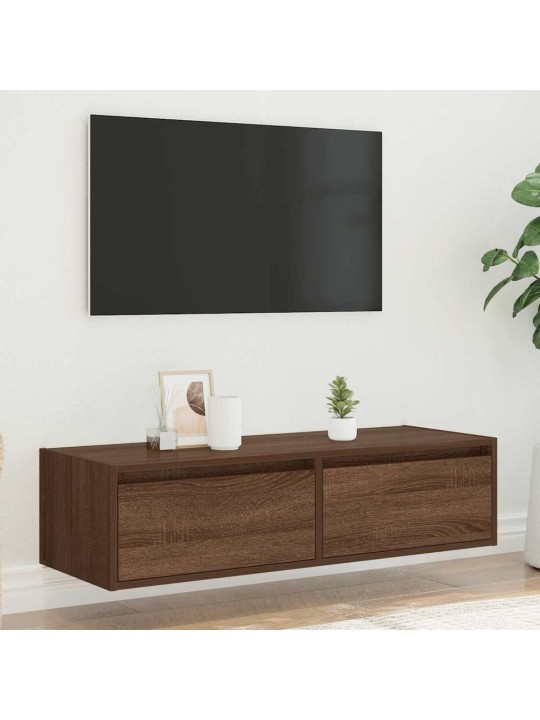 Tv skříňka s led osvětlením hnědý dub 100x35,5x25 cm