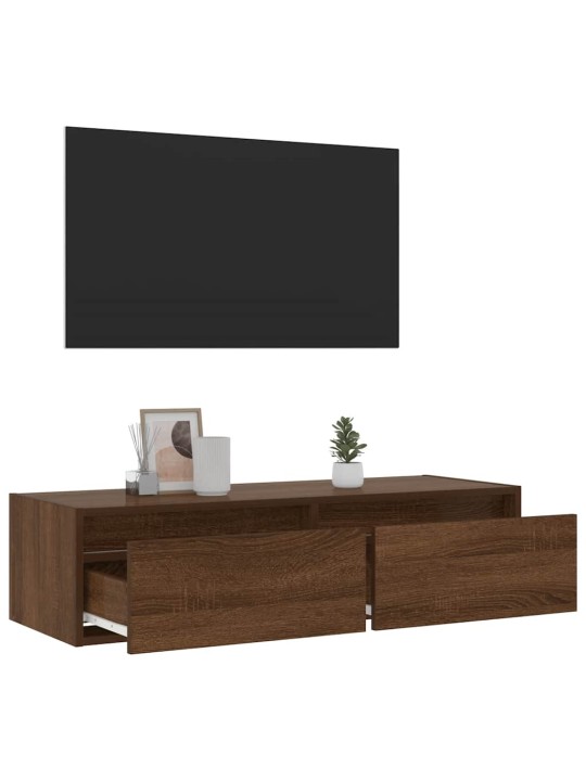 Tv skříňka s led osvětlením hnědý dub 100x35,5x25 cm